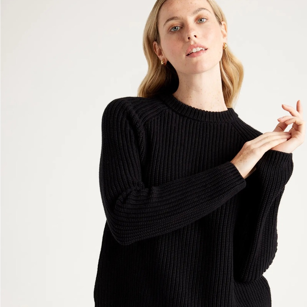 Quince 100% Cotton Fisherman Crew Sweater